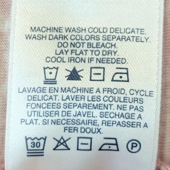 Lands' End Coral Geometric Split Neck Lace Trim 3/4 Sleeve Tunic Top Size XS/P - Picture 8 of 9